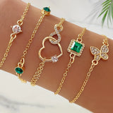 Vintage-Inspired Bracelet Set with Sparkling Rhinestones - Infinity & Geometric Designs, Perfect for Casual Attire or Gifti